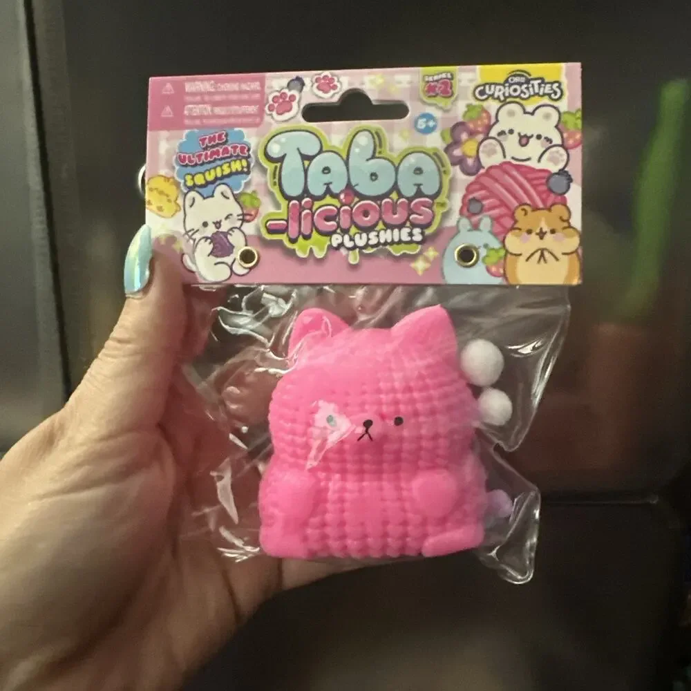 NEW, ORB CURIOSITIES TABA-LICIOUS PLUSHIES - PINK BEAR - SQUISHY TOY